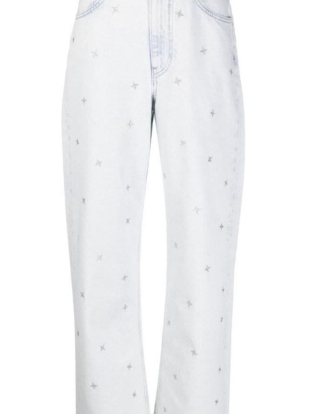 Maje Light Wash Star-Embellished Boyfriend Jeans